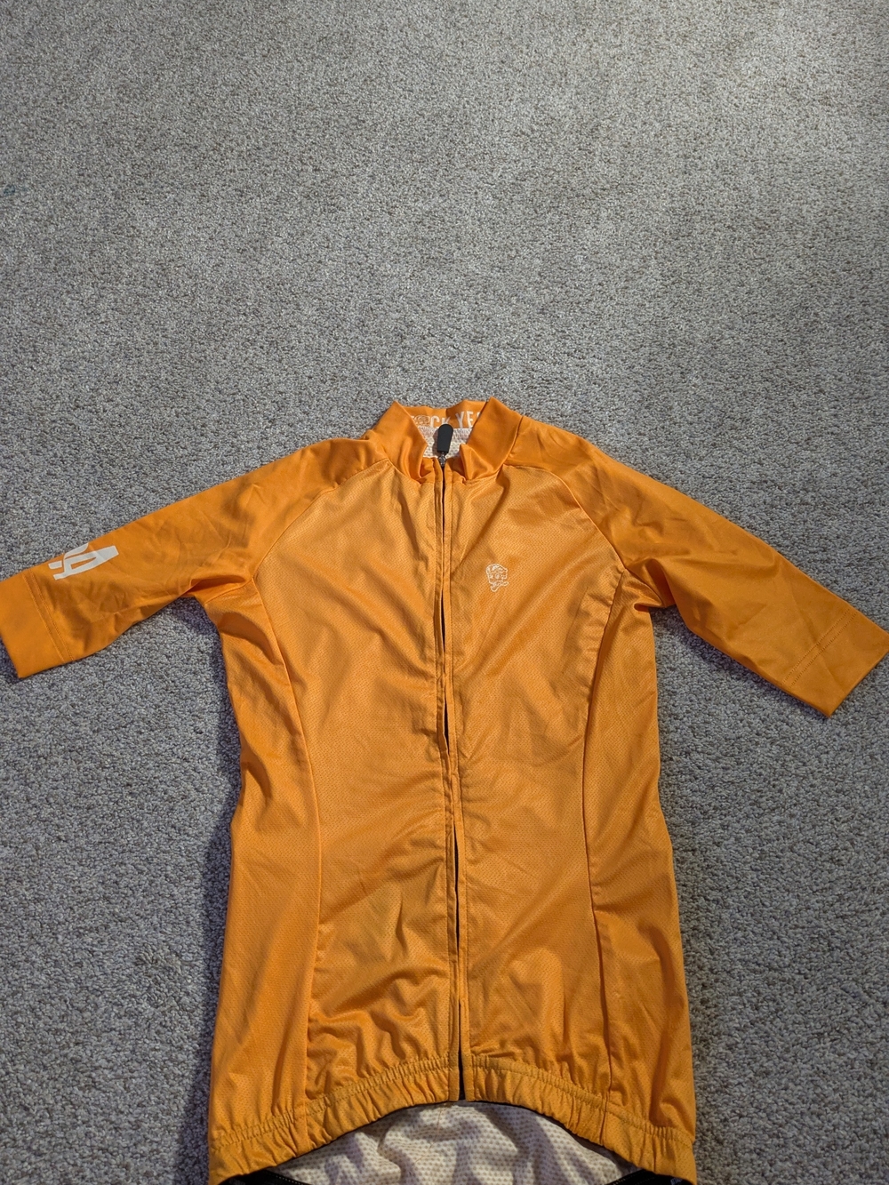 Attaquer Cycling Jersey Orange Full Zip Short Sleeve Polyester Unisex XXS